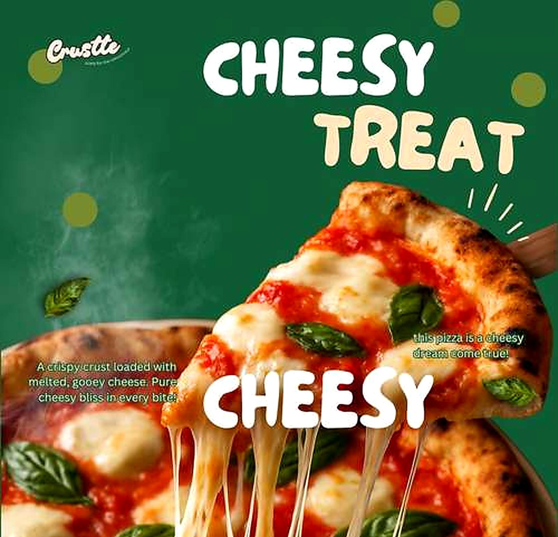 Crustle cheesy product photograph